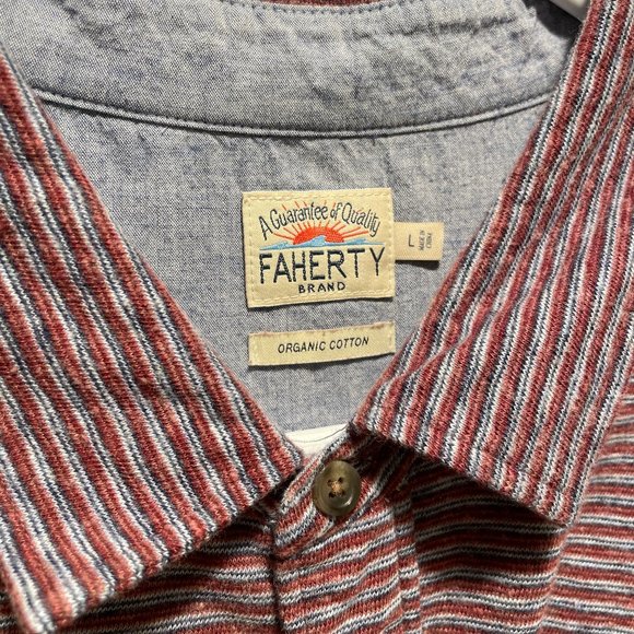 Faherty LS Luxe Striped Heather Polo - Picture 2 of 2
